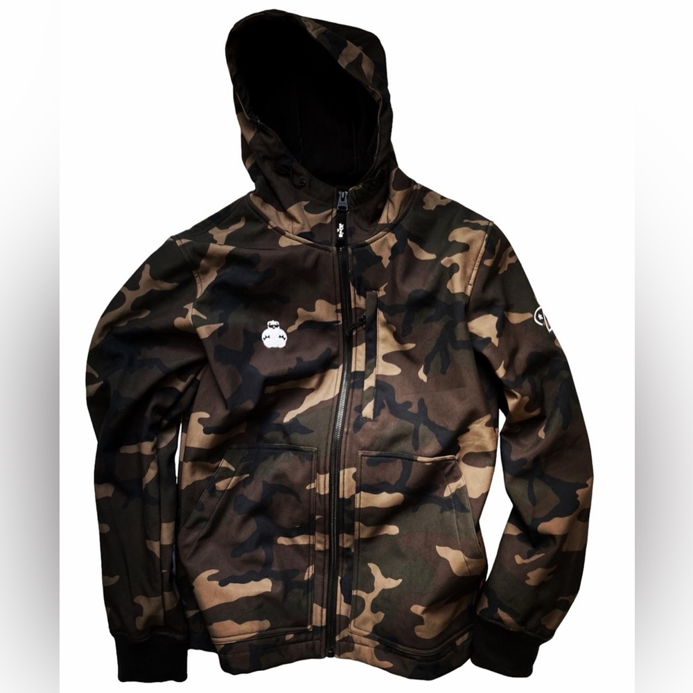 NEW! LEVIS ZIP-UP SOFTSHELL HOODED JACKET CAMOUFLAGE CAMO